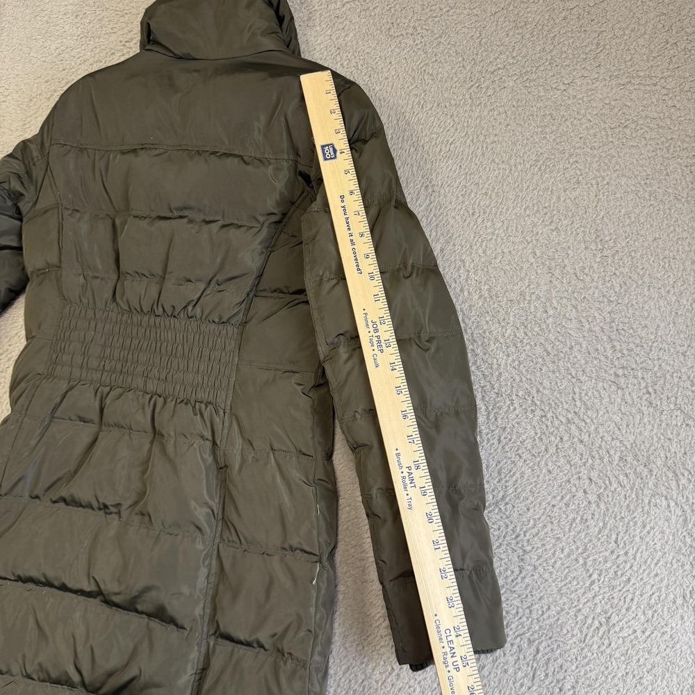 Michael Michael Kors Coat Womens Medium Green Down Puffer Quilted Zip Long‎ - Picture 6 of 16